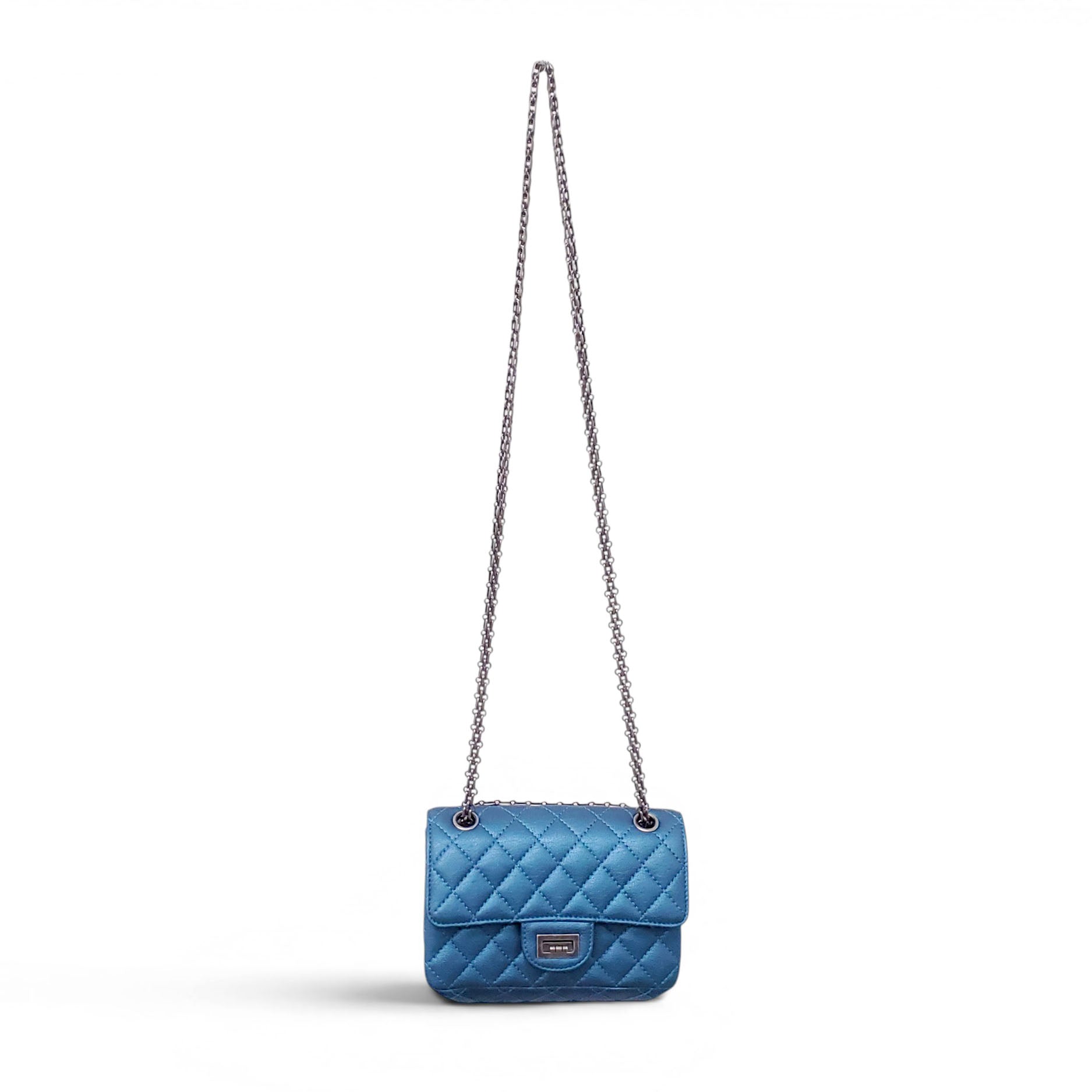 CHANEL BLUE METALLIC RE-ISSUE BAG