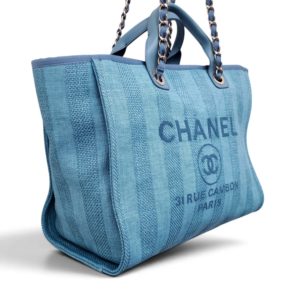CHANEL TURQUOISE DEAUVILLE TOTE BAG