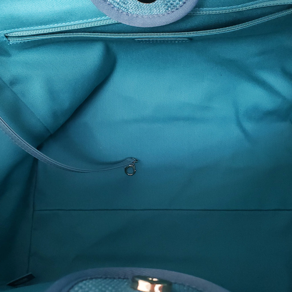 CHANEL TURQUOISE DEAUVILLE TOTE BAG