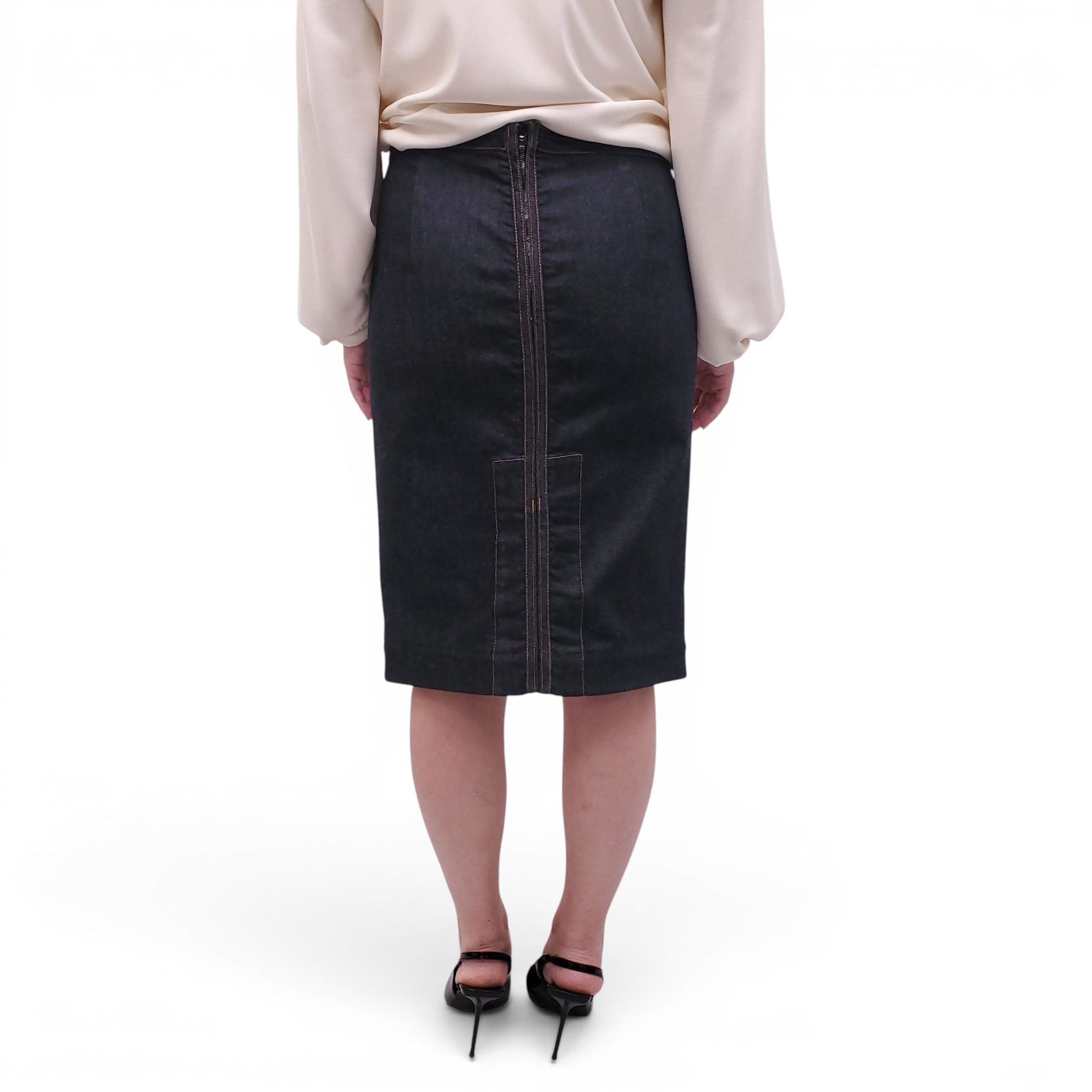 Nº21 RUCHED DENIM SKIRT - SIZE L