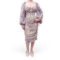 FOR LOVE & LEMONS YELLOW AND PURPLE PATTERNED DRESS - SIZE L