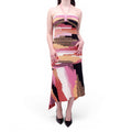 A.L.C. MULTICOLOUR CROCHET KNIT HALTER DRESS - SIZE S