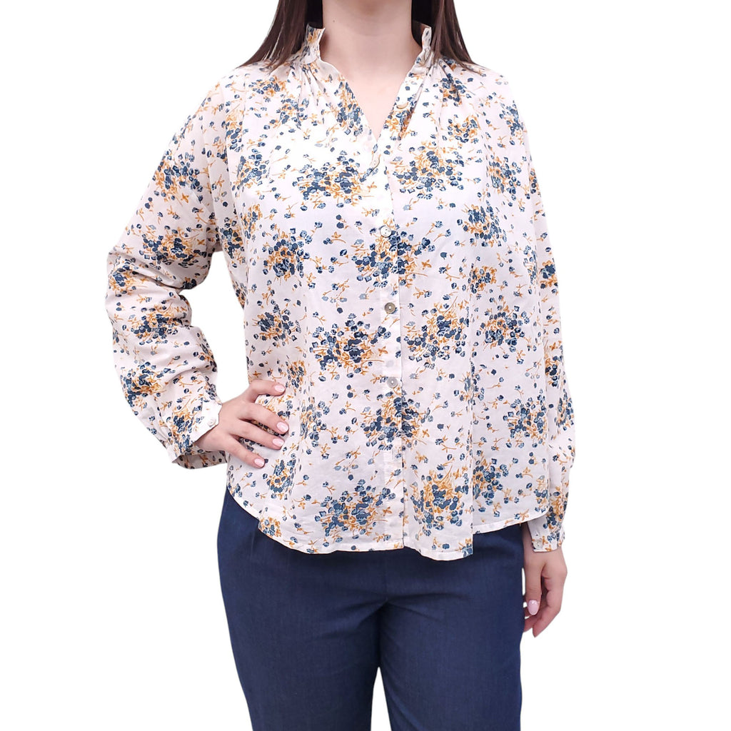 ALIX OF BOHEMIA WHITE FLORAL PATTERNED BLOUSE - SIZE O/S