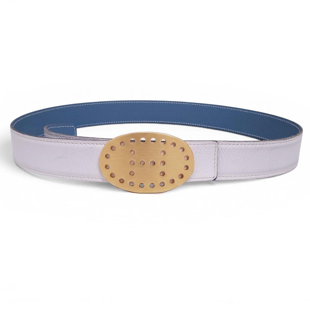 HERMÈS OVAL H LOGO REVERSIBLE BELT - SIZE 85