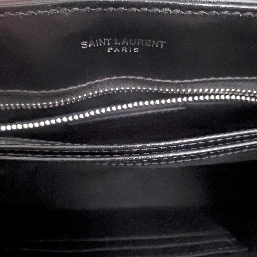 SAINT LAURENT BLACK LEATHER PUFFER TOY BAG