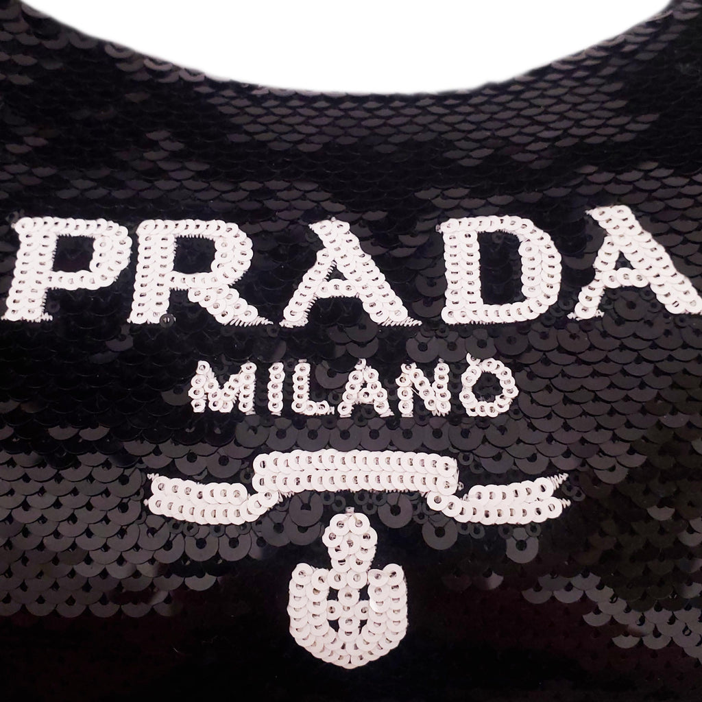PRADA BLACK SEQUIN RE-EDITION BAG