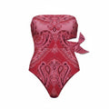 ZIMMERMANN PAISLEY 'SEPARATES' SCULPT TIE ONE-PIECE SWIMSUIT - SIZE 2 (US 8)