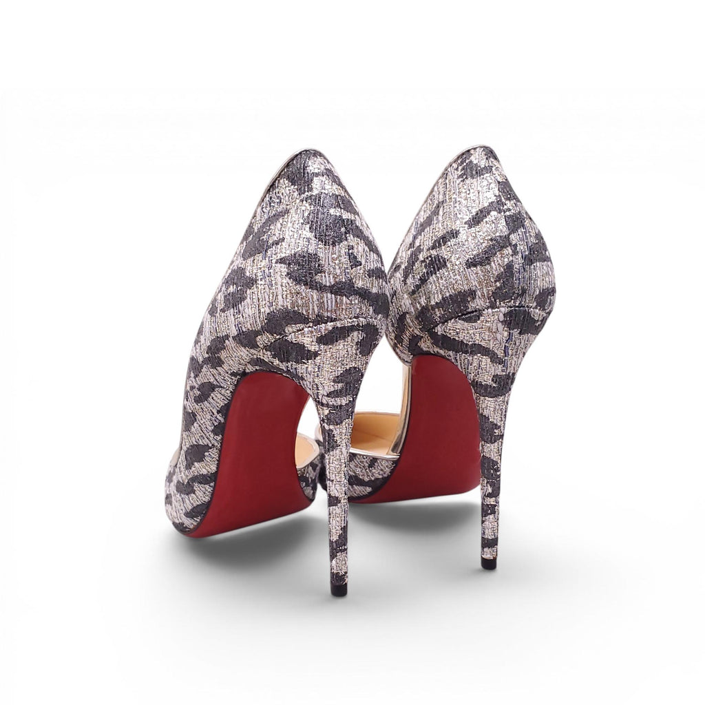 CHRISTIAN LOUBOUTIN LEOPARD METALLIC HEELS - SIZE 38