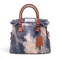 MAISON MARGIELA 5AC CARVED BLEACHED DENIM EFFECT BAG
