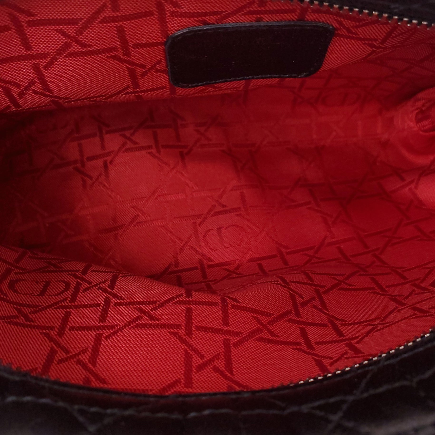 CHRISTIAN DIOR BLACK CANNAGE LEATHER CLUTCH