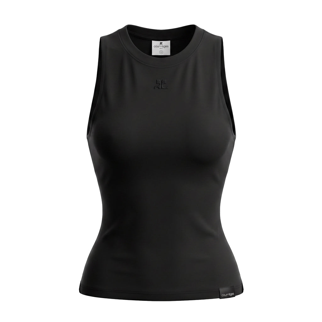 COURRÈGES BLACK LOGO TANK TOP - SIZE S