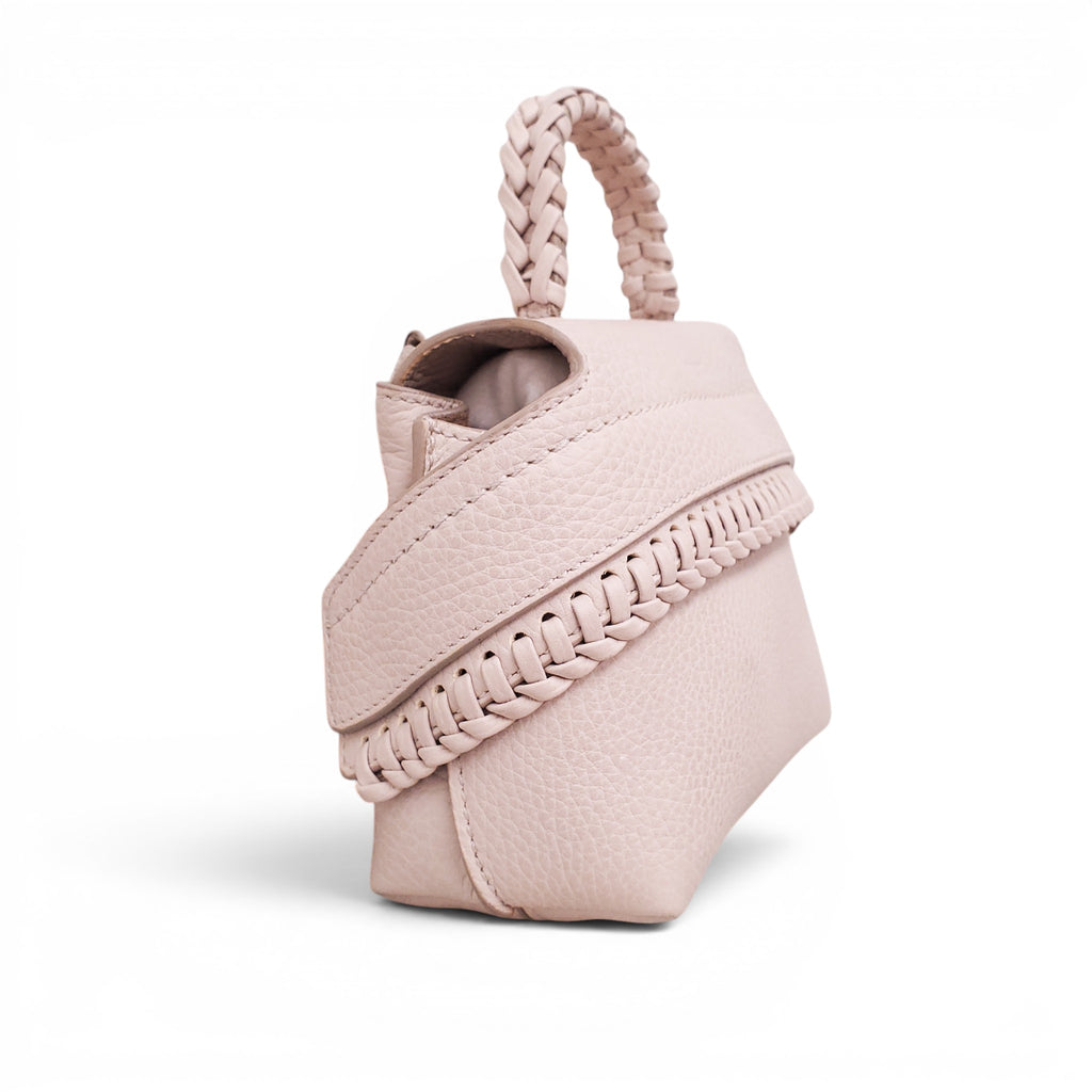 TOD'S CREAM LEATHER BRAIDED CROSSBODY BAG