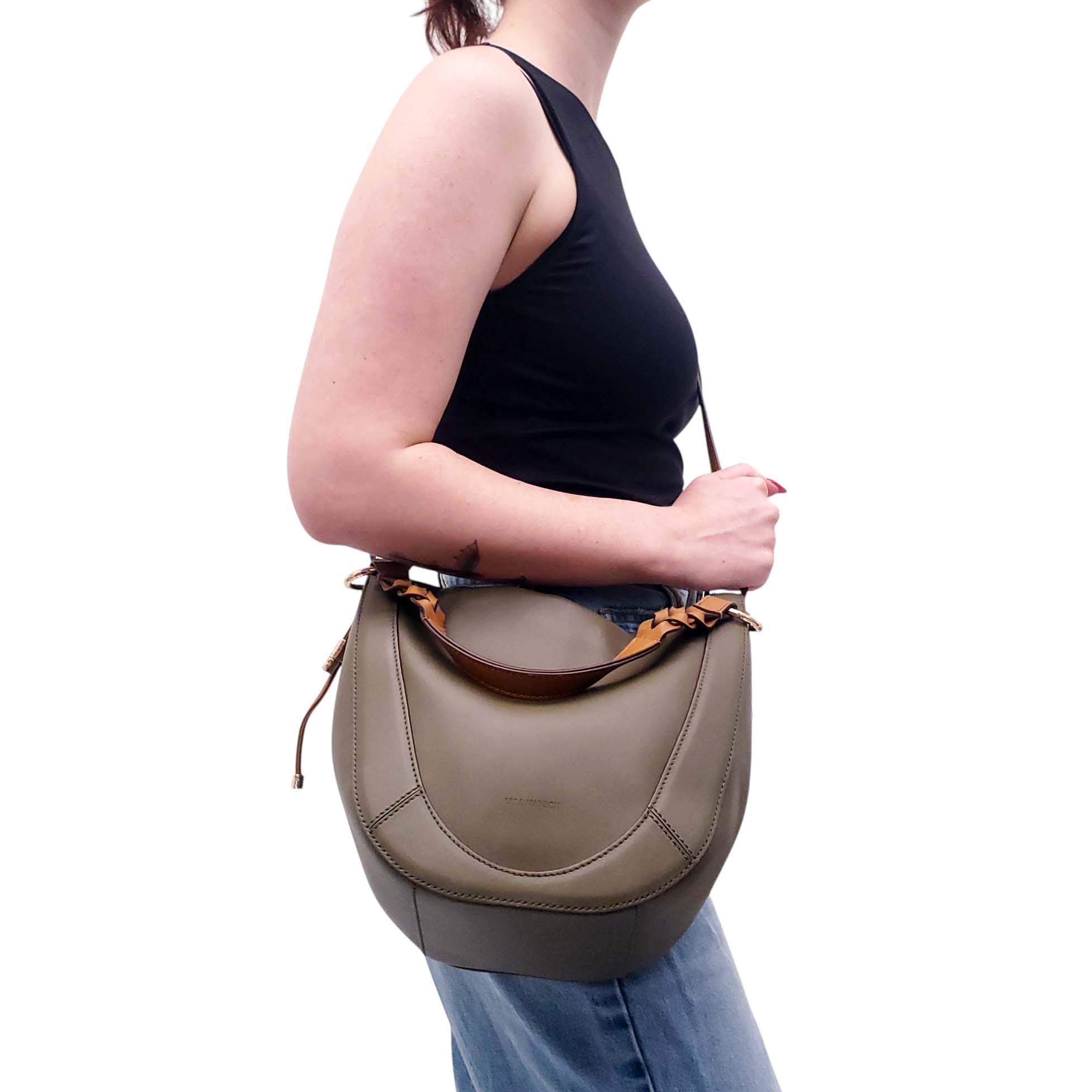 ULLA JOHNSON OLIVE GREEN LEATHER CROSSBODY BAG