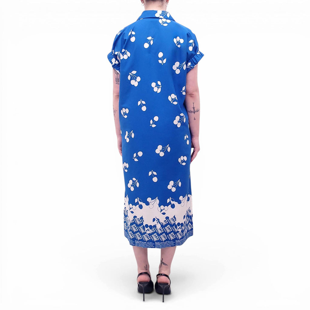 OTTOD’AME BLUE PATTERNED COTTON DRESS - SIZE 2
