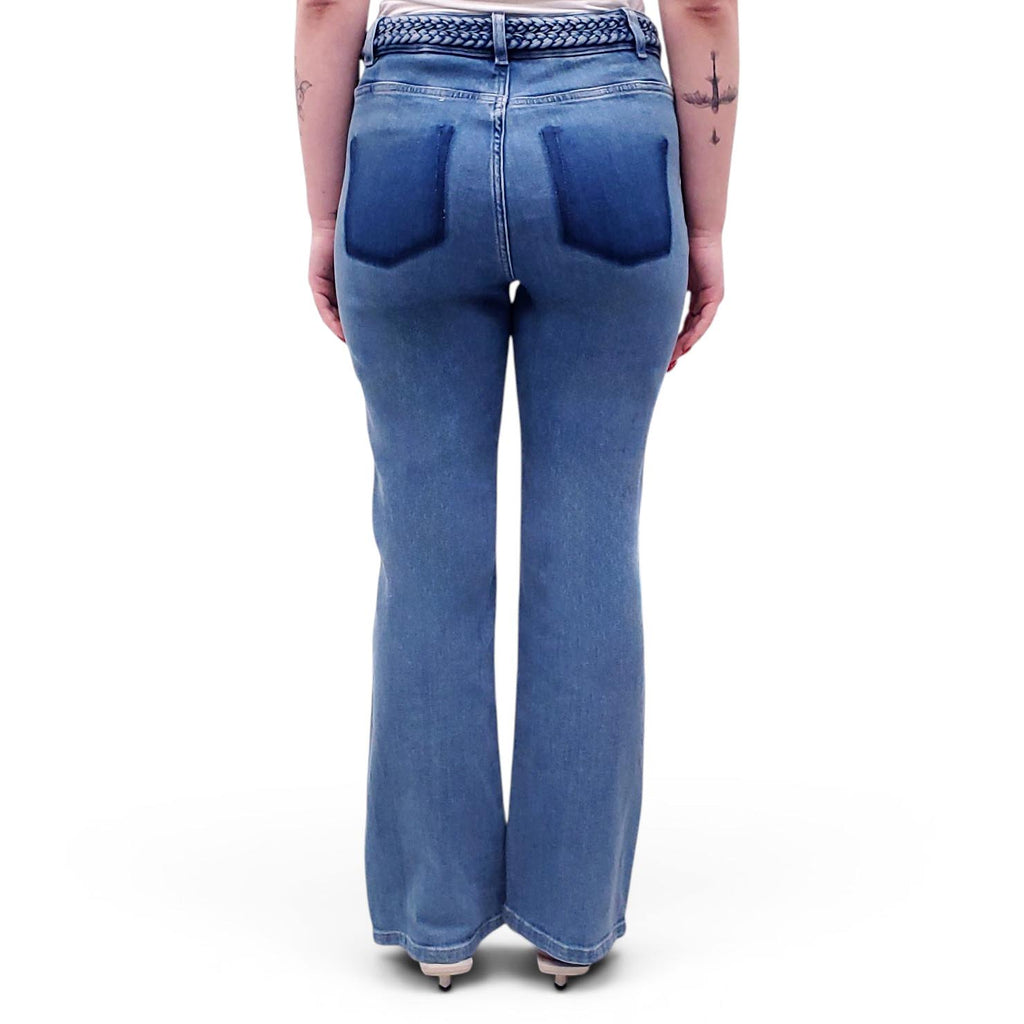 MAJE JEANS WITH BRAIDED DETAIL - SIZE 40