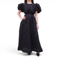 AJE BLACK 'PATINA' LACE MIDI DRESS - SIZE US 6