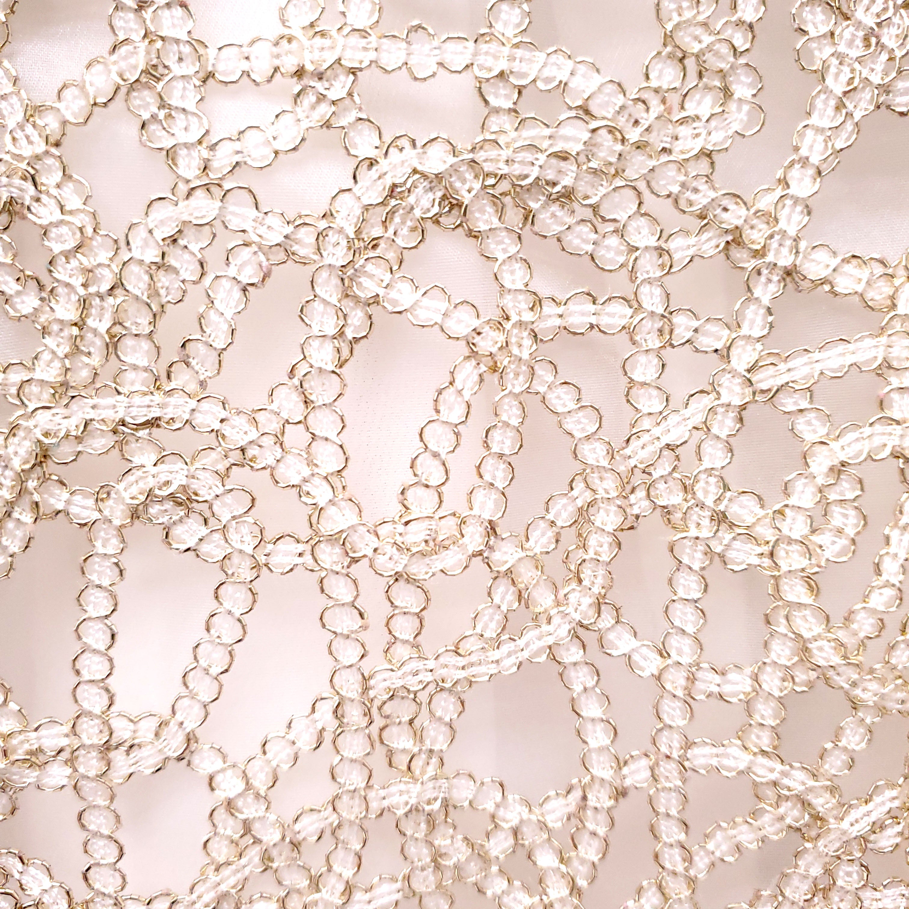 AJE IVORY AND GOLD 'PATINA' LACE MIDI DRESS - SIZE US 6