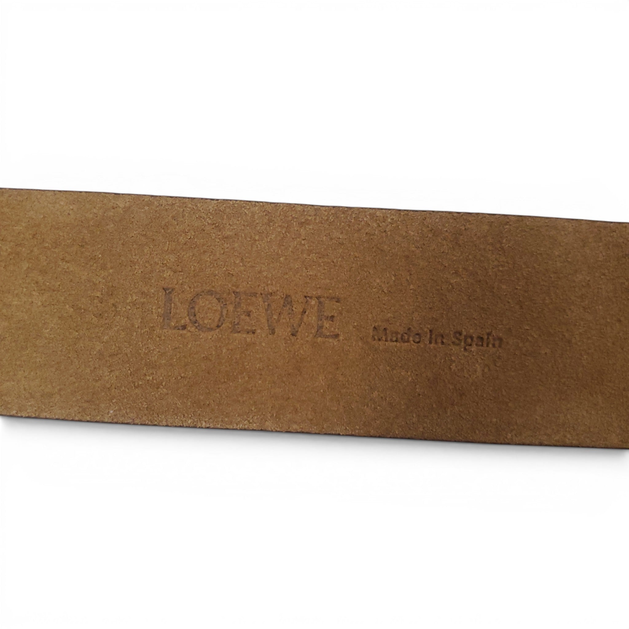 LOEWE SUEDE BELT WITH GOLD BUCKLE - SIZE 75