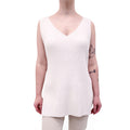 TOTEME CREAM RIBBED TANK TOP WITH SLITS - SIZE XS