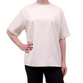 TOTEME CREAM OVERSIZED POPLIN TEE - SIZE 42