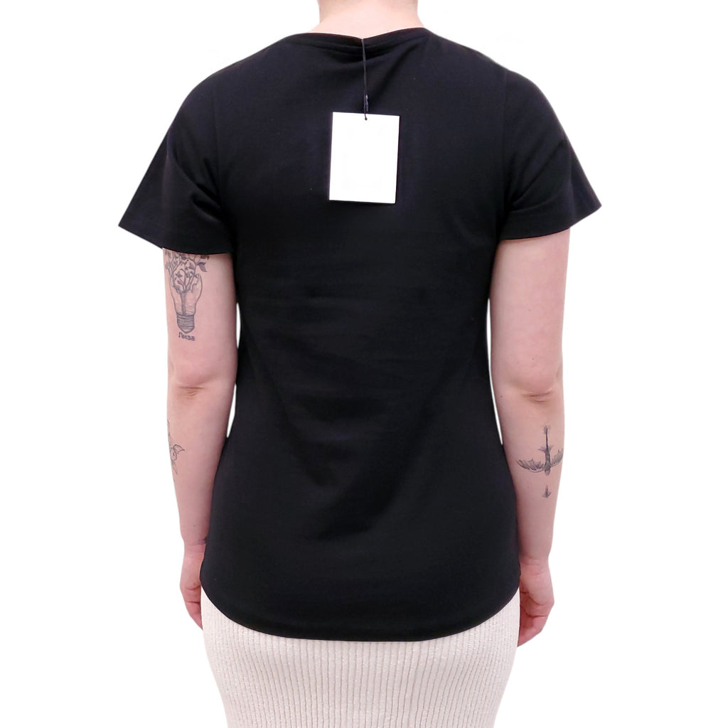TOTEME BLACK SHORT SLEEVE SHIRT WITH LOGO - SIZE XS