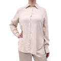 TOTEME BEIGE RELAXED BUTTON UP SHIRT - SIZE 36