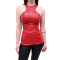 SAINT LAURENT RED LATEX RACERBACK TOP - SIZE 36