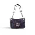 ROGER VIVIER GREY SUEDE METRO SHOULDER BAG