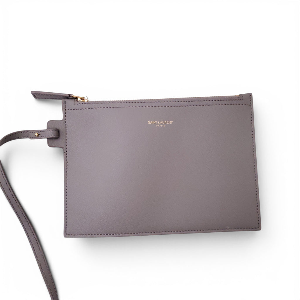 SAINT LAURENT GREY BUCKET TOTE BAG