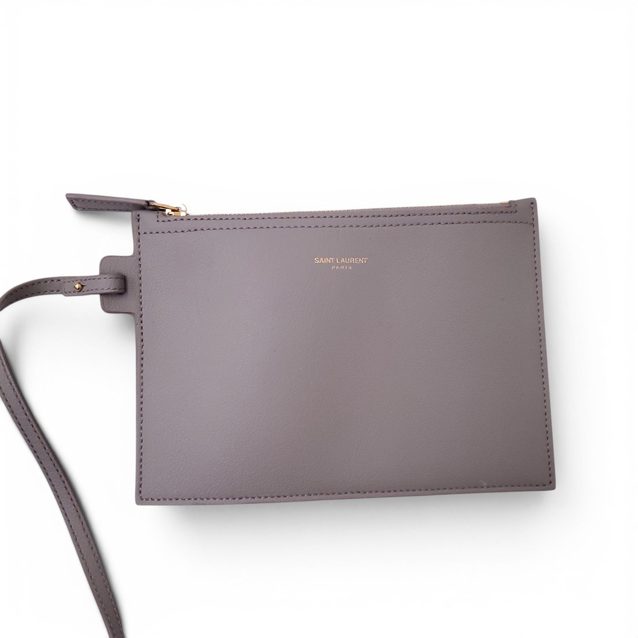 SAINT LAURENT GREY BUCKET TOTE BAG