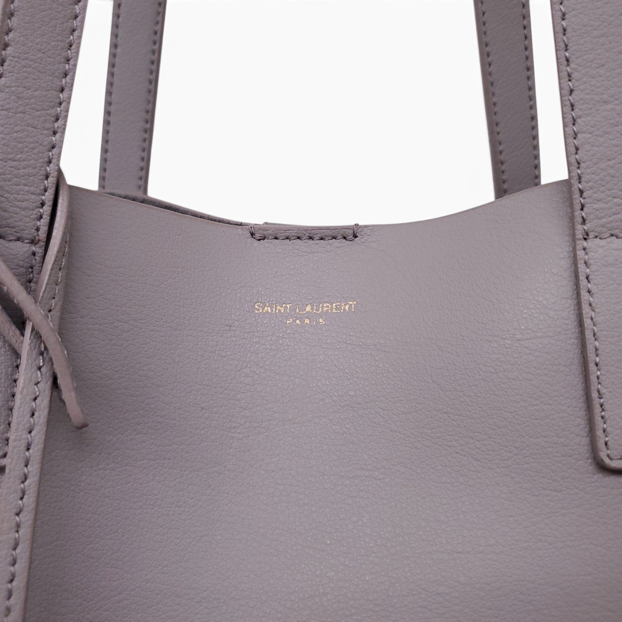 SAINT LAURENT GREY BUCKET TOTE BAG