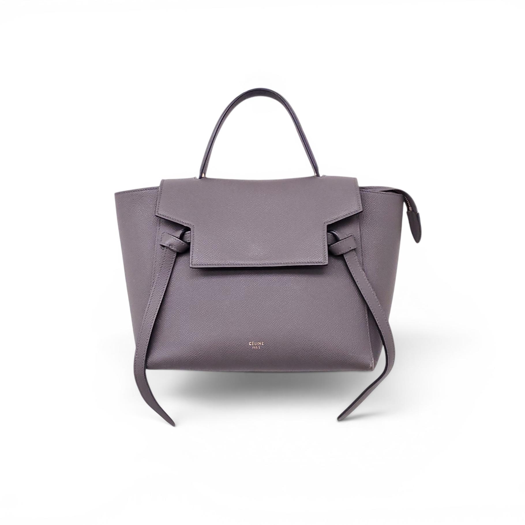 CELINE GREY LEATHER BELT BAG