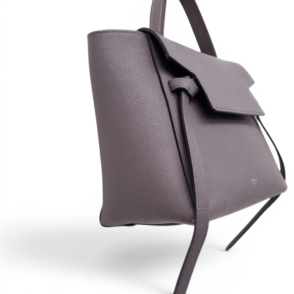 CELINE GREY LEATHER BELT BAG