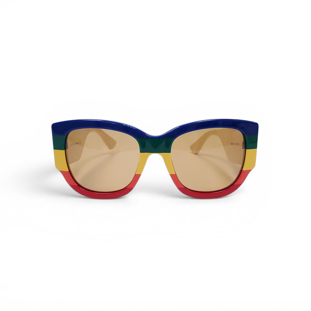 GUCCI RAINBOW SUNGLASSES WITH GOLD LOGO DETAIL