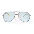 GUCCI GOLD METAL AVIATOR SUNGLASSES WITH GREEN LENSES