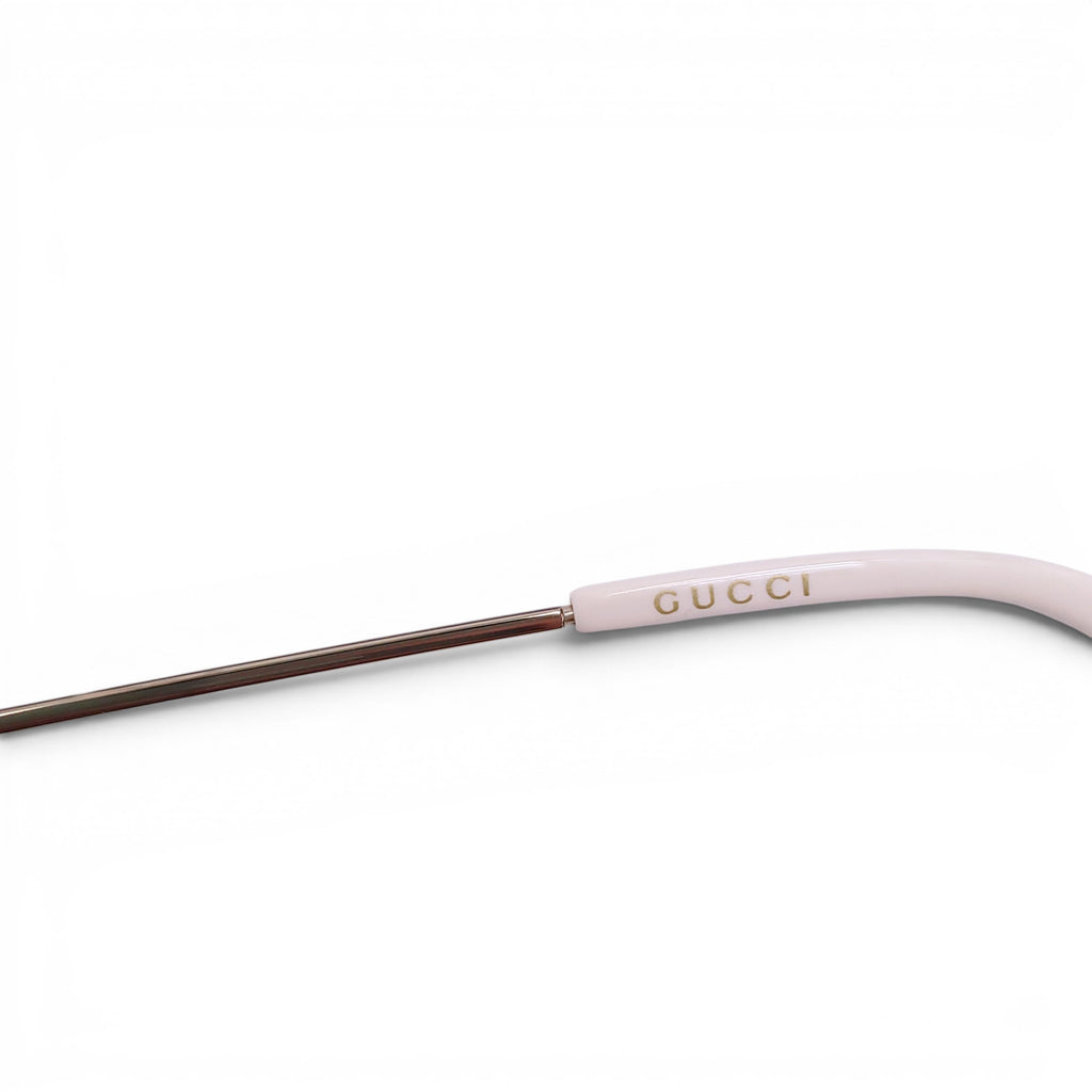 GUCCI METAL AVIATOR SUNGLASSES WITH PINK LENSES