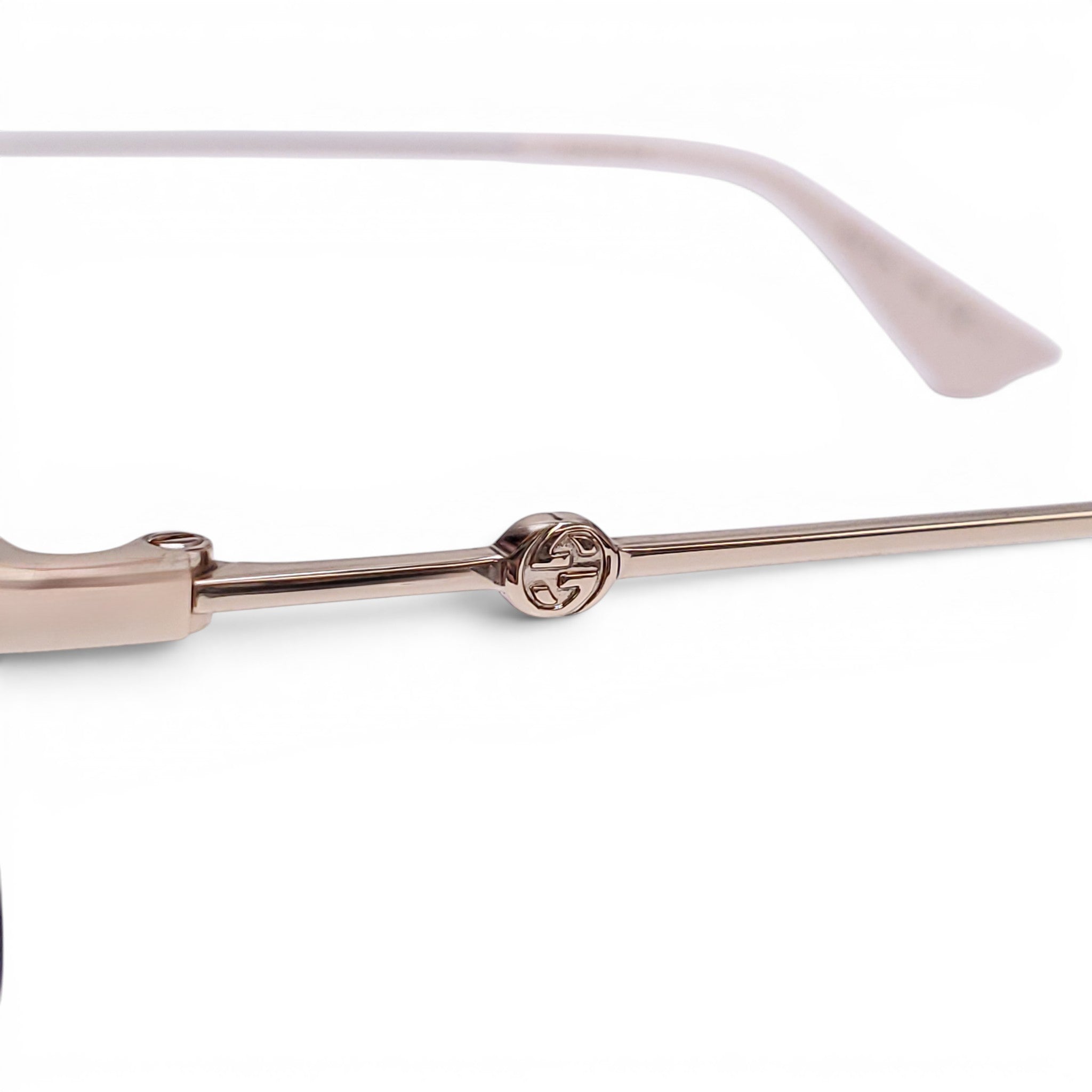 GUCCI METAL AVIATOR SUNGLASSES WITH PINK LENSES
