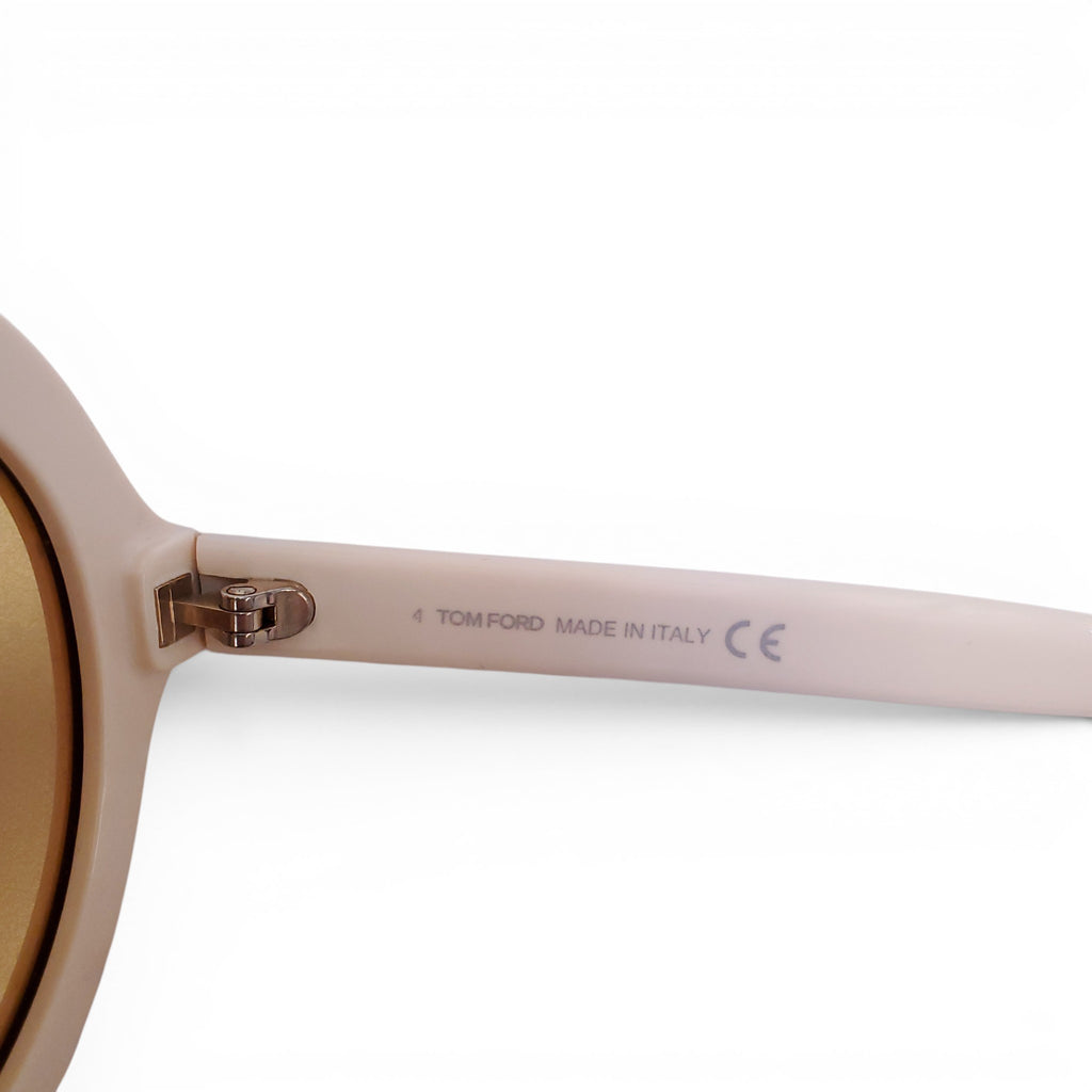TOM FORD WHITE AVIATOR SUNGLASSES WITH YELLOW LENSES