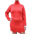 LOUIS VUITTON RED 2-PIECE KNIT SET WITH LOGO PATCH DETAIL - SIZE S