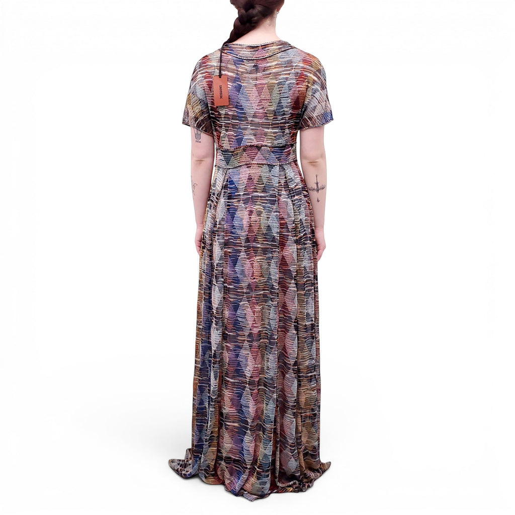 MISSONI RUNWAY METALLIC PATTERNED MAXI DRESS - SIZE 40