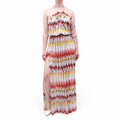 MISSONI RED AND ORANGE CHEVRON METALLIC COVER-UP DRESS - SIZE 40
