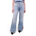 GUCCI WIDE LEG JEANS WITH LOGO PATCH - SIZE 26