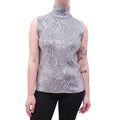 GUCCI SILVER SEQUIN CRYSTAL EMBELLISHED SWEATER - SIZE S