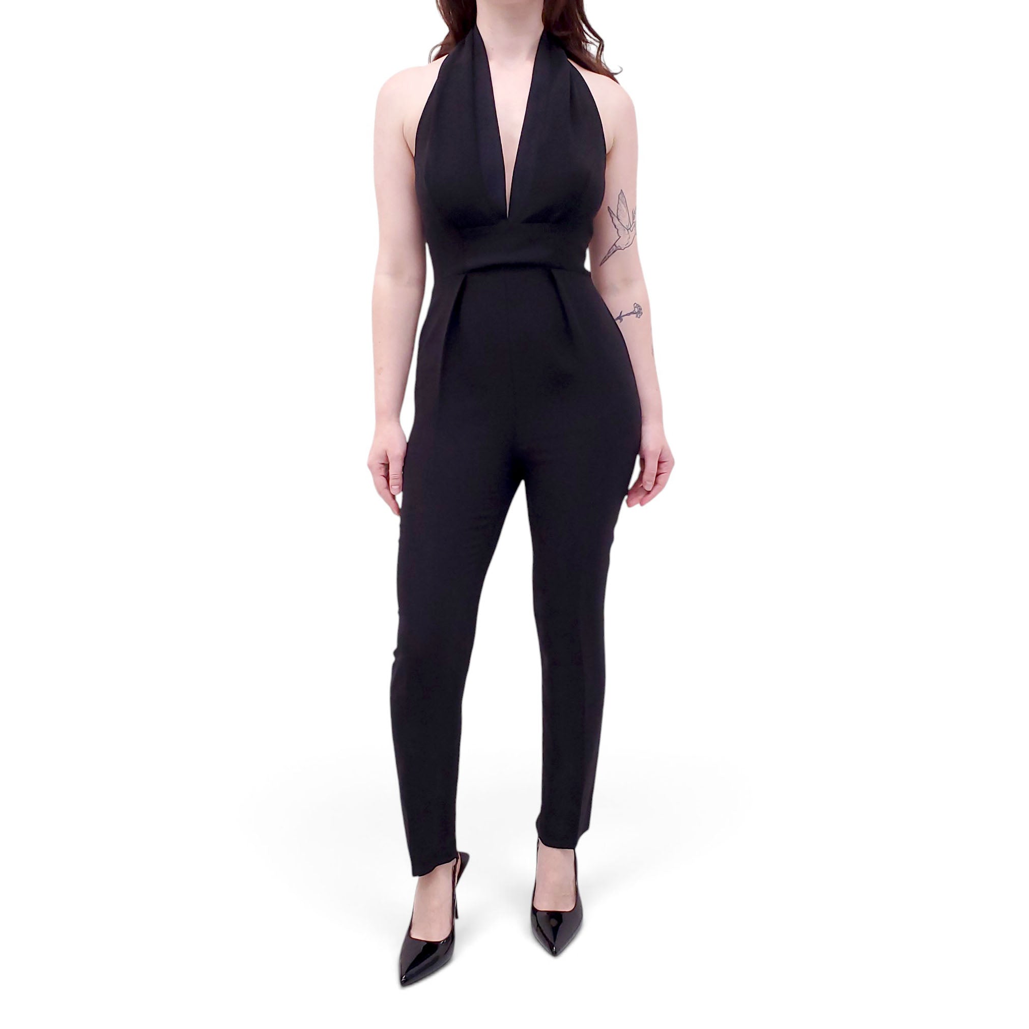 GUCCI BLACK SILK JUMPSUIT - SIZE 40