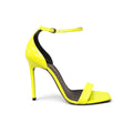 SAINT LAURENT NEON YELLOW PATENT SQUARE TOE HEELS - SIZE 38