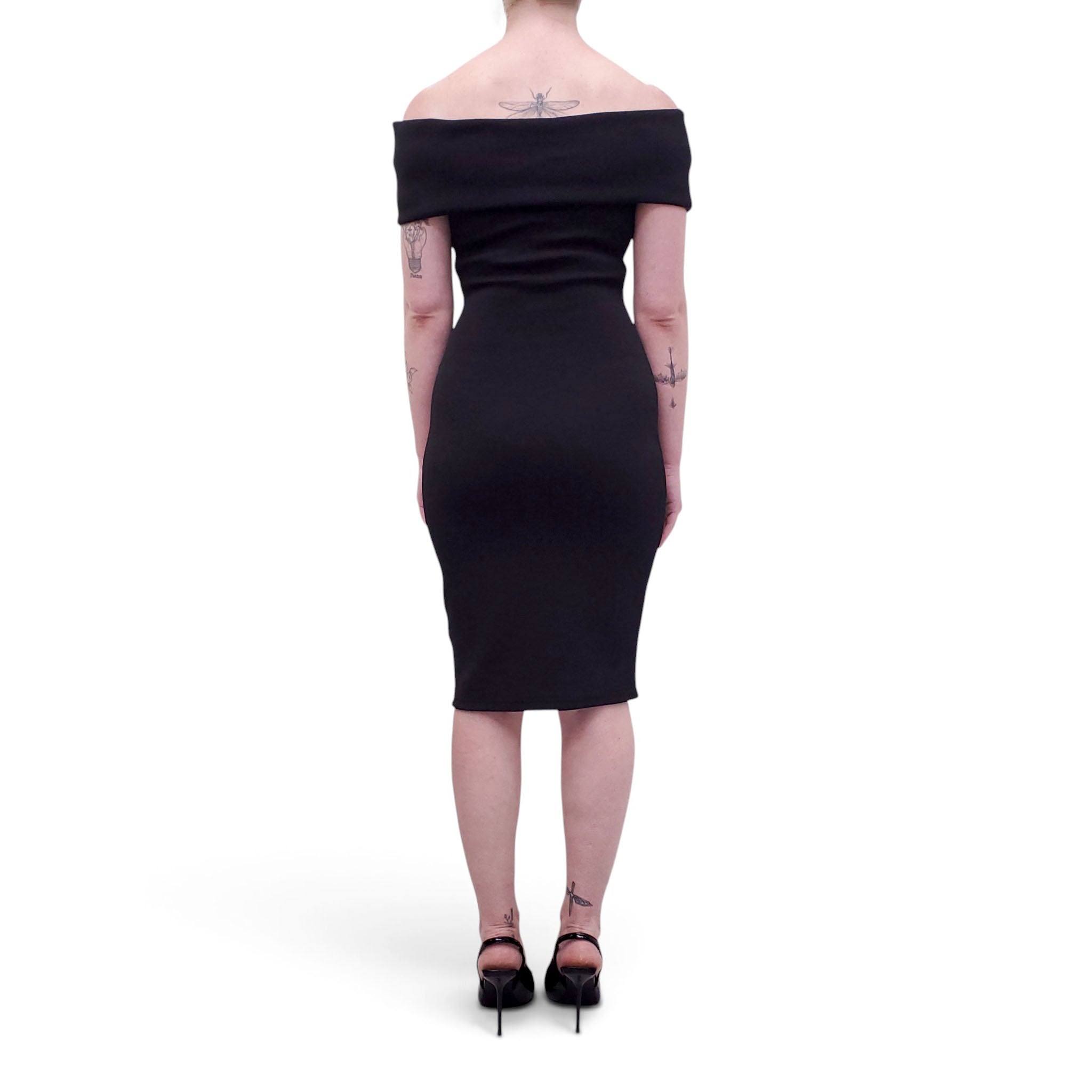 BOTTEGA VENETA BLACK TECHNICAL TEXTURED NYLON DRESS - SIZE 36