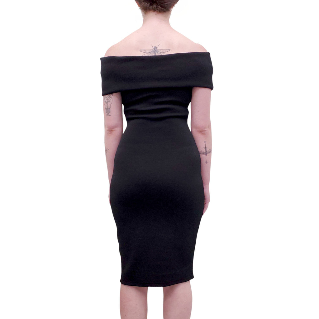 BOTTEGA VENETA BLACK TECHNICAL TEXTURED NYLON DRESS - SIZE 36