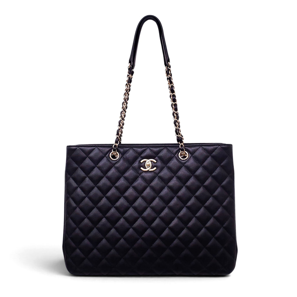 CHANEL BLACK CAVIAR CLASSIC QUILTED TOTE