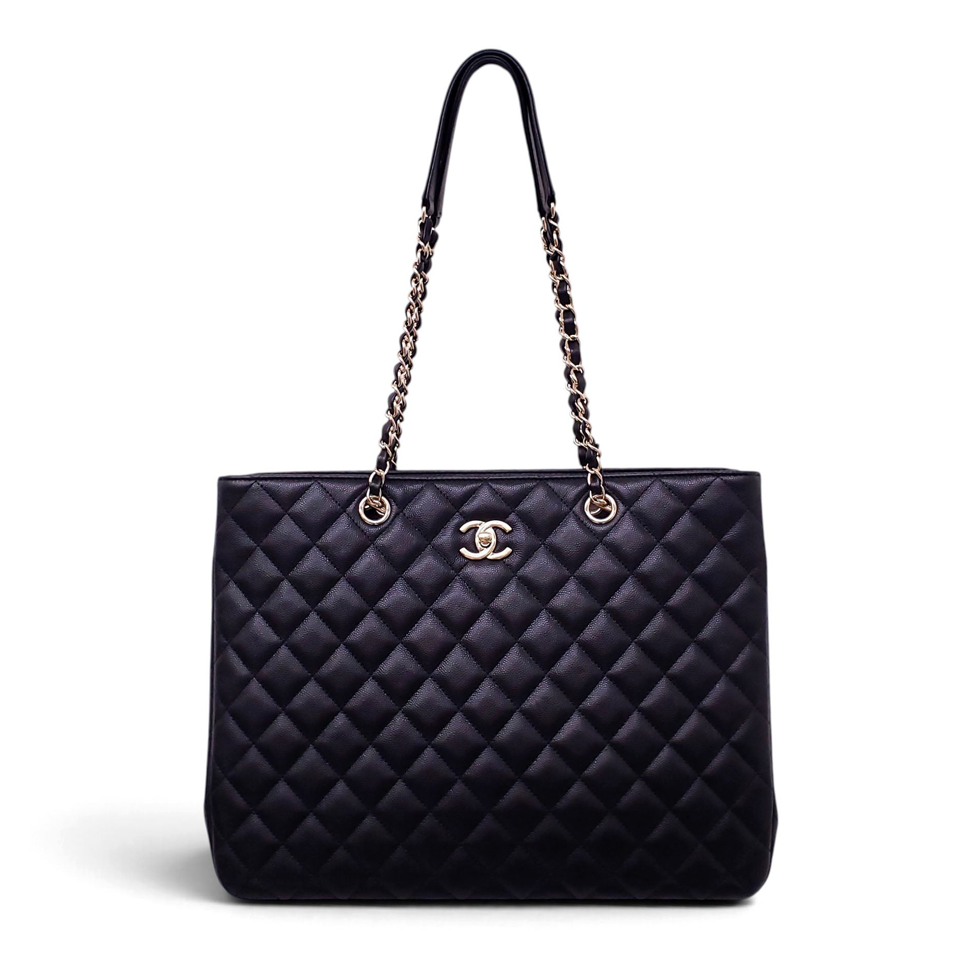 CHANEL BLACK CAVIAR CLASSIC QUILTED TOTE