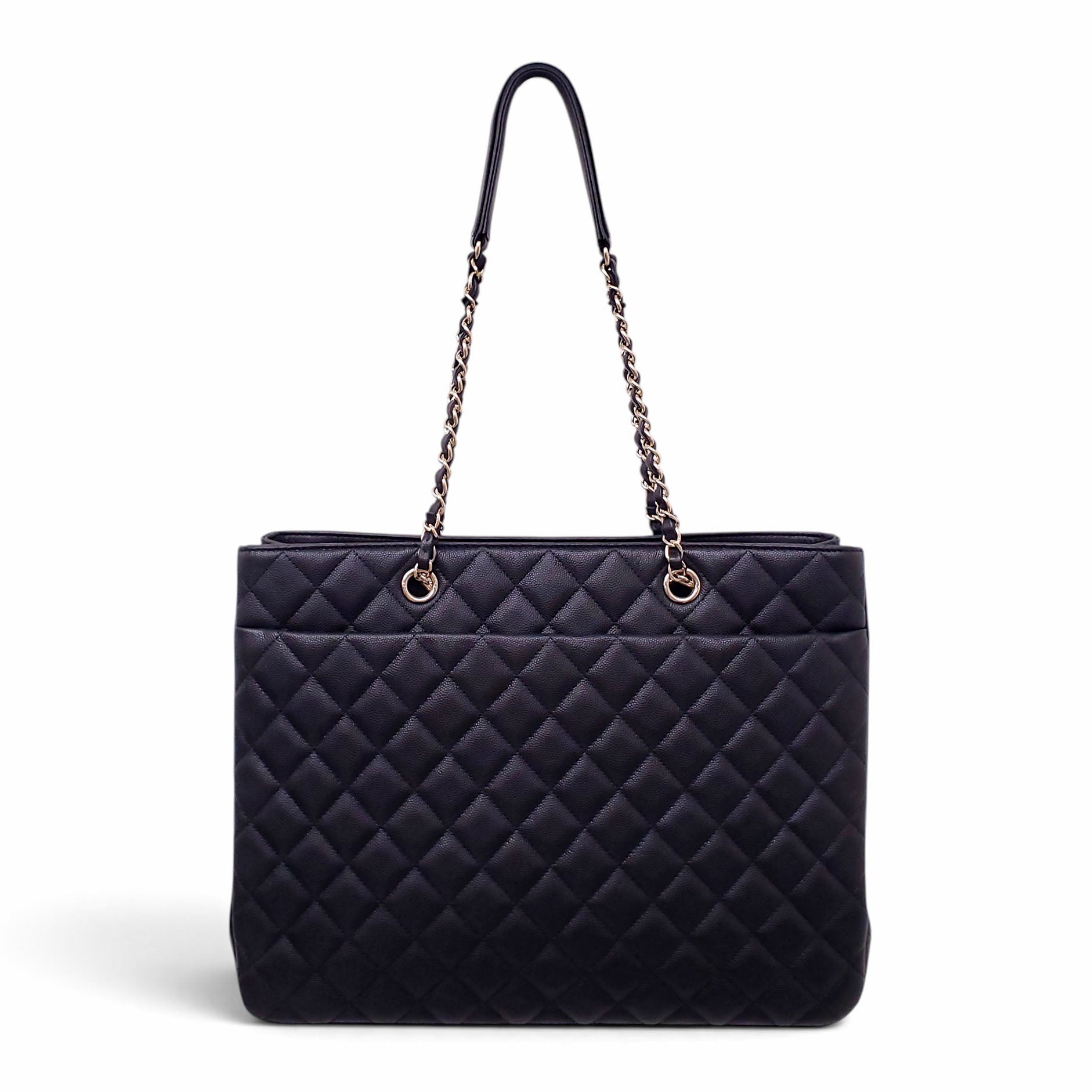 CHANEL BLACK CAVIAR CLASSIC QUILTED TOTE